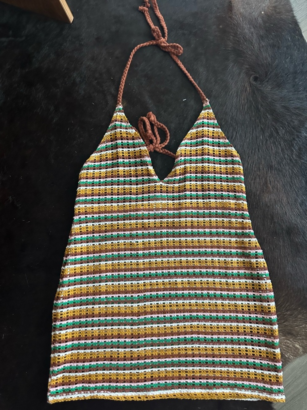 Wild Fable Striped Crochet Swim Cover Up Size Medium EUC